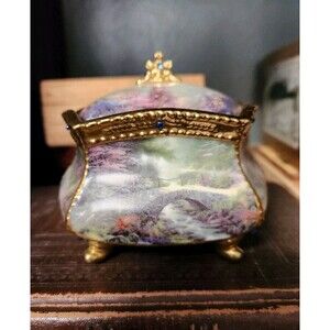 2003 Thomas Kinkade Blessings Find Peace Porcelain Music Box Amazing Grace B4516